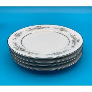 Vtg Set of 4 Contemporary Fine China By Noritake Melissa Floral Dessert Plates